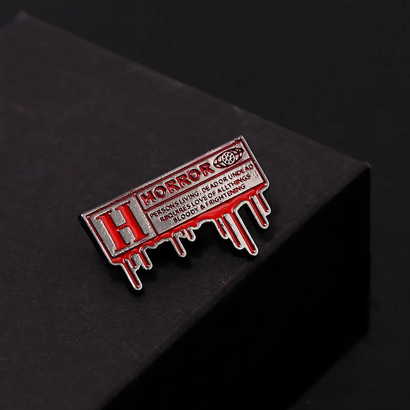 Halloween Letter Brooch Live Dead Emblem Badge - Horror Costume Accessory