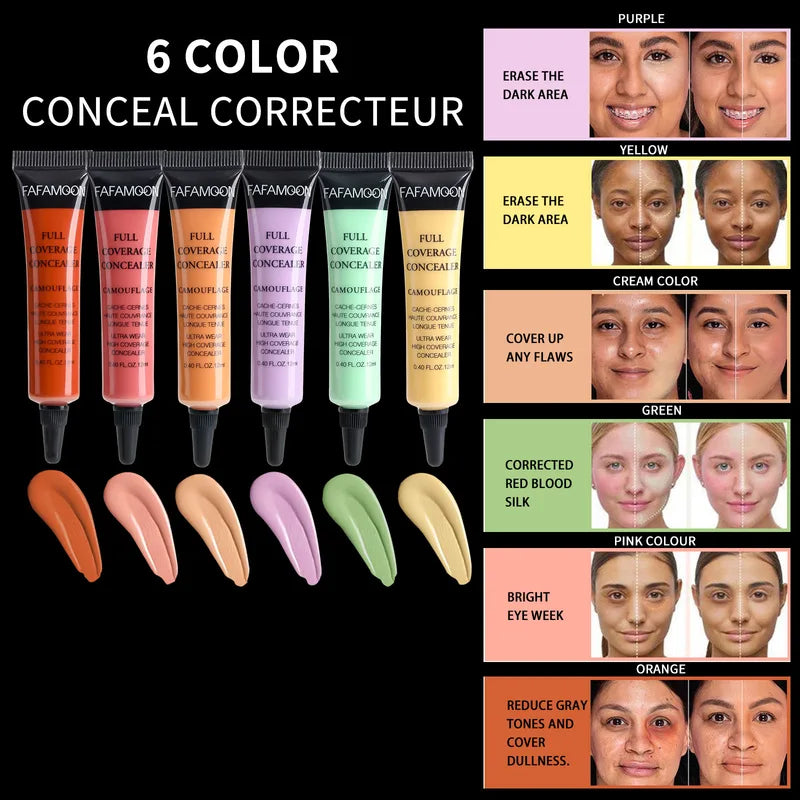 Full Coverage Waterproof Liquid Concealer with Oil Control for Face & Contouring