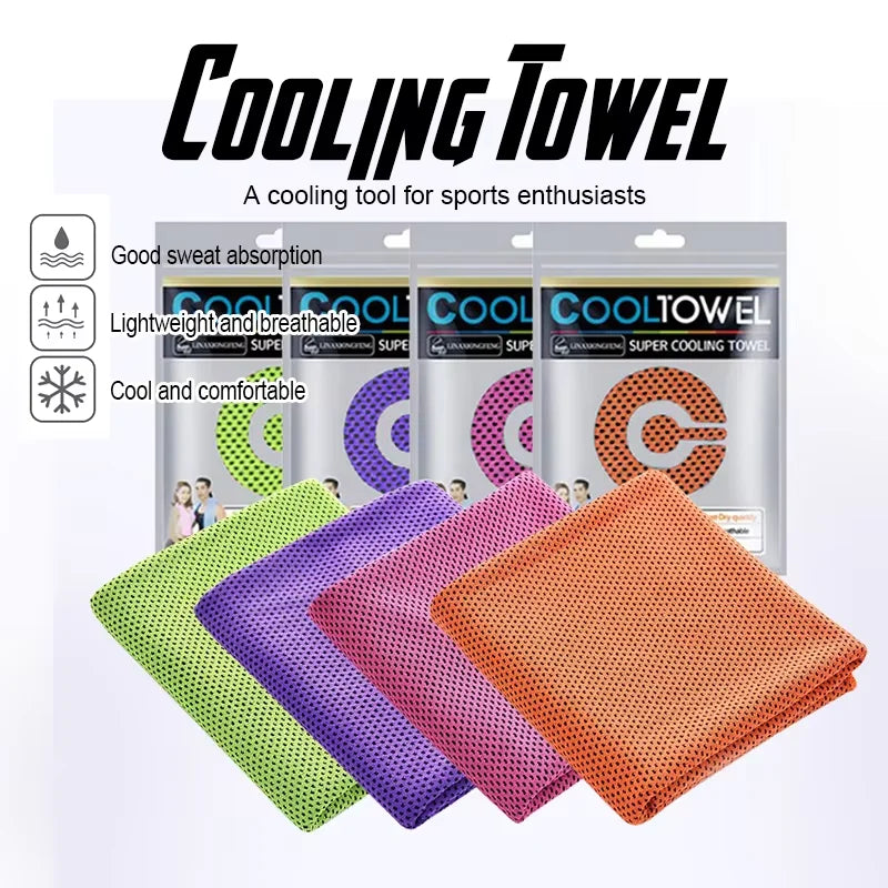 4-Pack Cooling Towels 35.4x11.8 Inches Soft Breathable Sports Towels for Outdoor Gym Yoga Camping Fitness Running