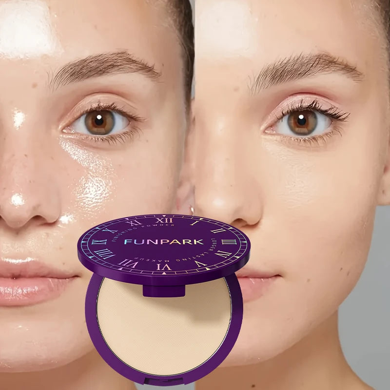 Matte Full Coverage Pressed Powder Foundation - 24H Long Lasting Face Makeup