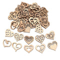 50pcs Heart Wooden Hanging Decorations Love Wedding Party Home Decor