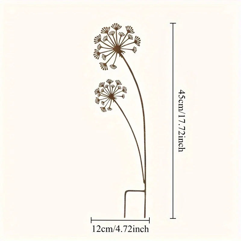 Metal Garden Stake Decorative Flower Planter Yard Outdoor Decor