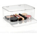 Clear Desktop Storage Box with Flip Top for Jewelry Cosmetics & Office Organization
