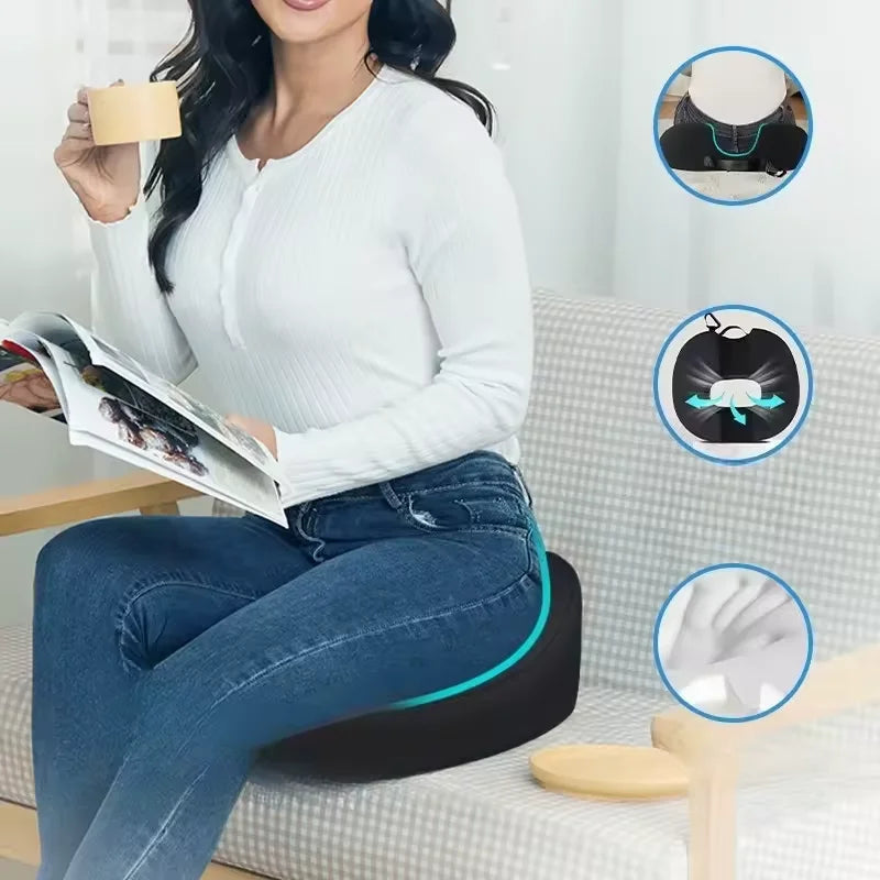 Donut Pillow Coccyx Car Seat Cushion for Sciatica Pelvic Floor Memory Foam Sitting Pad