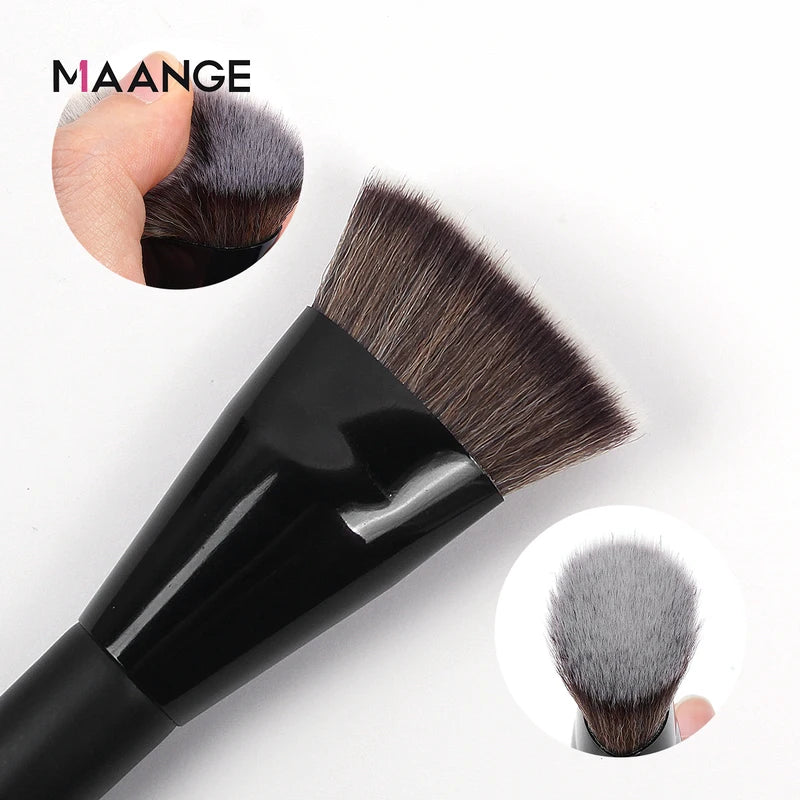 Flat Head Foundation Brush with Storage Box - Versatile Makeup Tool for Liquid & Cream Applications