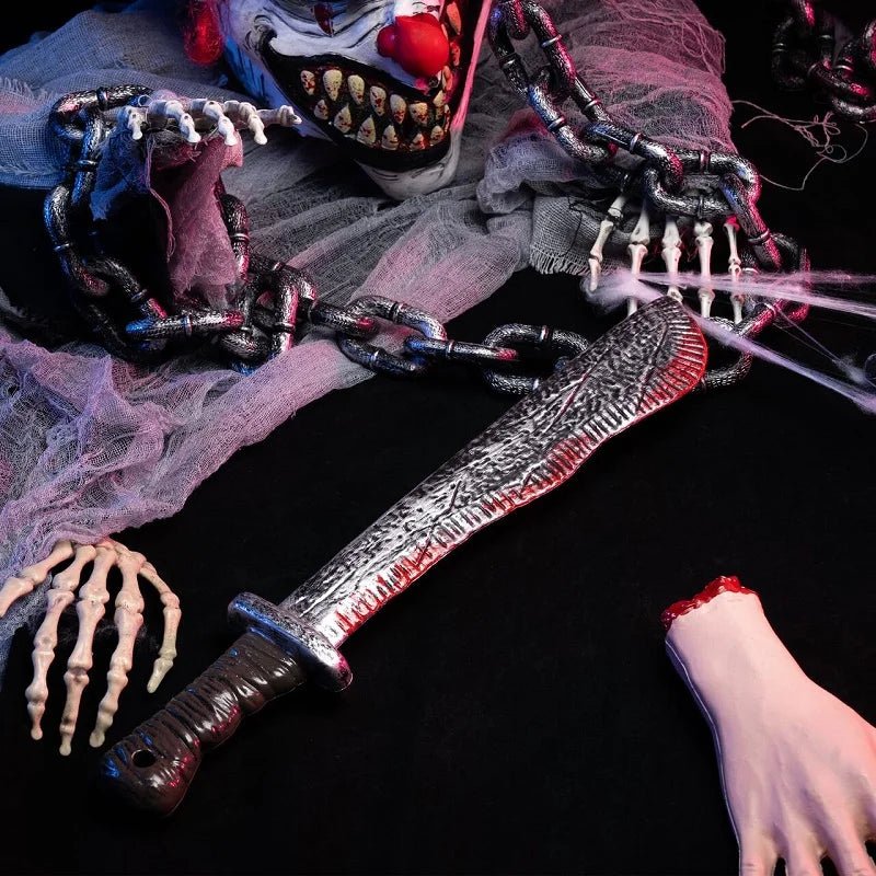 Halloween Fake Knife with Blood Prop - Plastic Scary Costume Accessory