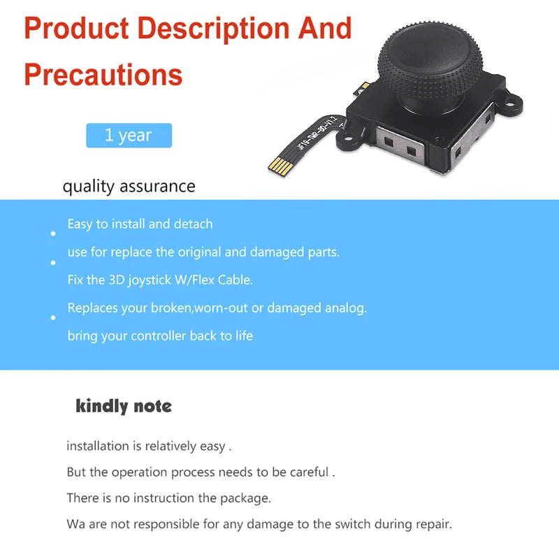Electromagnetic Joystick Replacement for JoyCon Controllers - Anti-Drift Magnetic Resistance