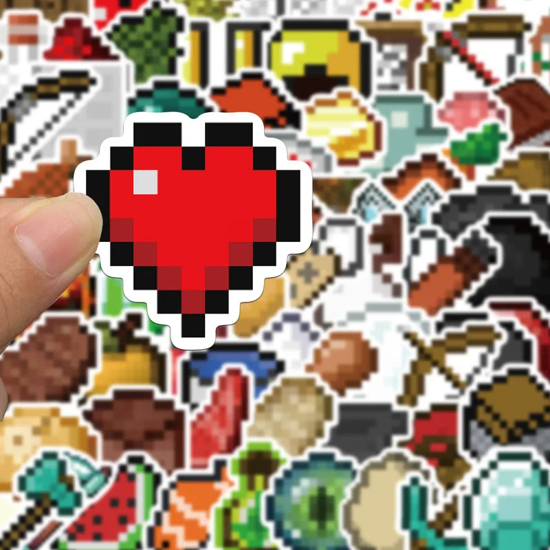 70Pcs Cartoon Pixel Game Stickers for Mobile Phone, Luggage & DIY Crafts Waterproof Kids Toys