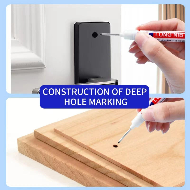 Waterproof White Paint Marker Pen Set for Deep Holes, Metal, Wood, Glass, Tiles