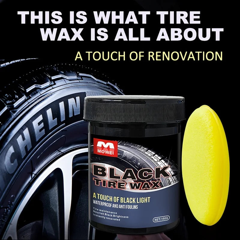 Car Tire Shine & Retread Wax - Durable Anti-Aging Gloss Enhancer, 150g