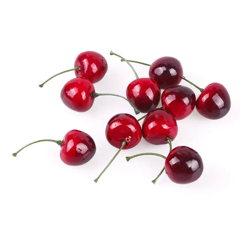 Artificial Cherry Fruit Model 30Pcs Food Photography Props Home Decor
