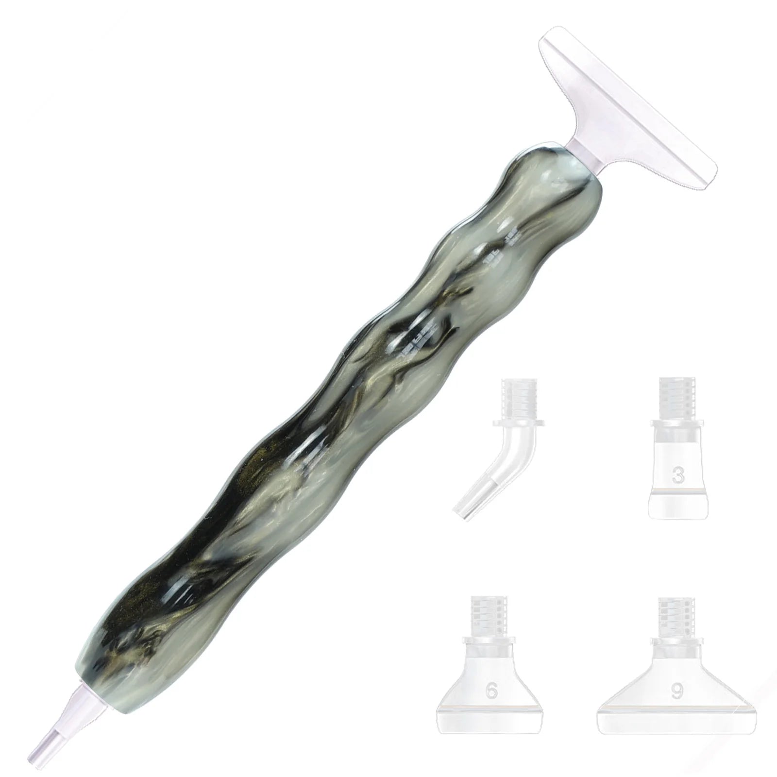 Diamond Painting Resin Pen Kit with Ultra-Fine Metal Tips and Angled & Straight Drill Heads