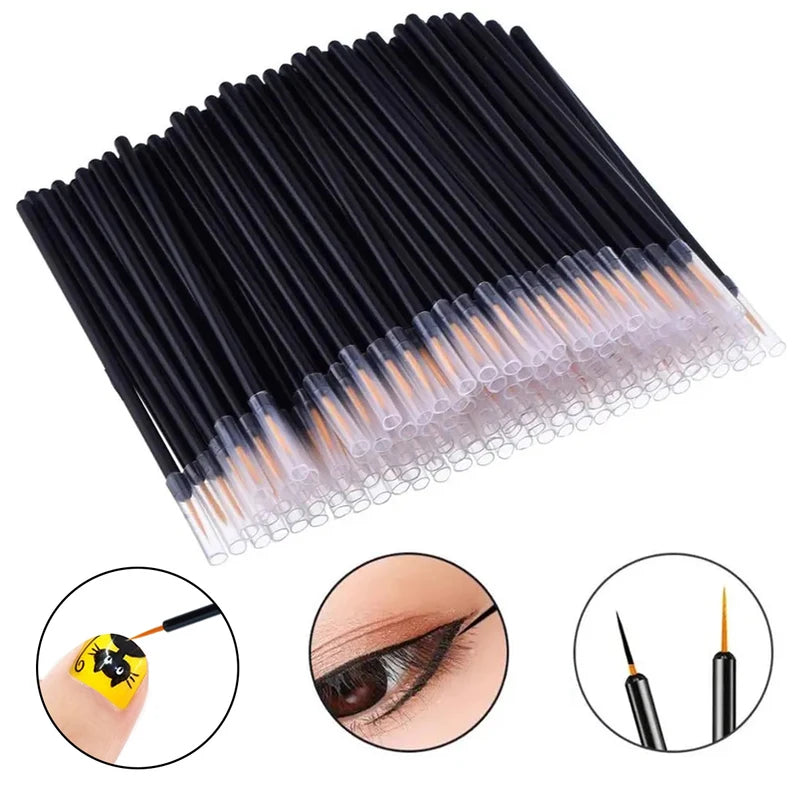 Disposable Nail Art Brush Set 50pcs for Manicure & Makeup Application