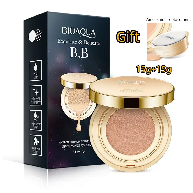 Waterproof Long Lasting BB Air Cushion Foundation CC Concealer Brightening Makeup