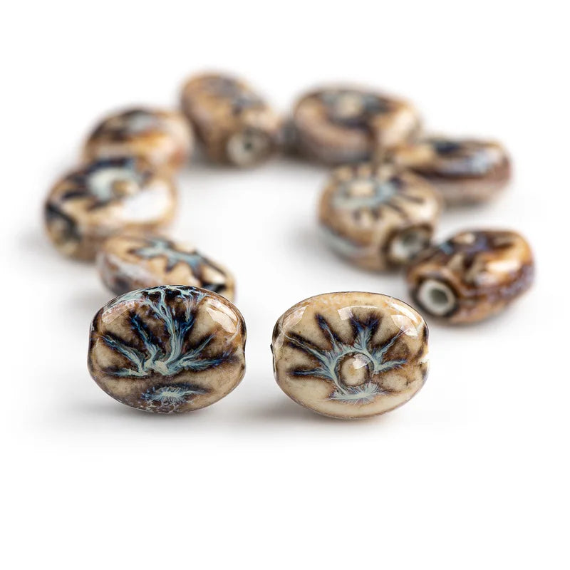 High-Quality Ceramic Beads Pendant for Jewelry Making - 10pcs Special Shape