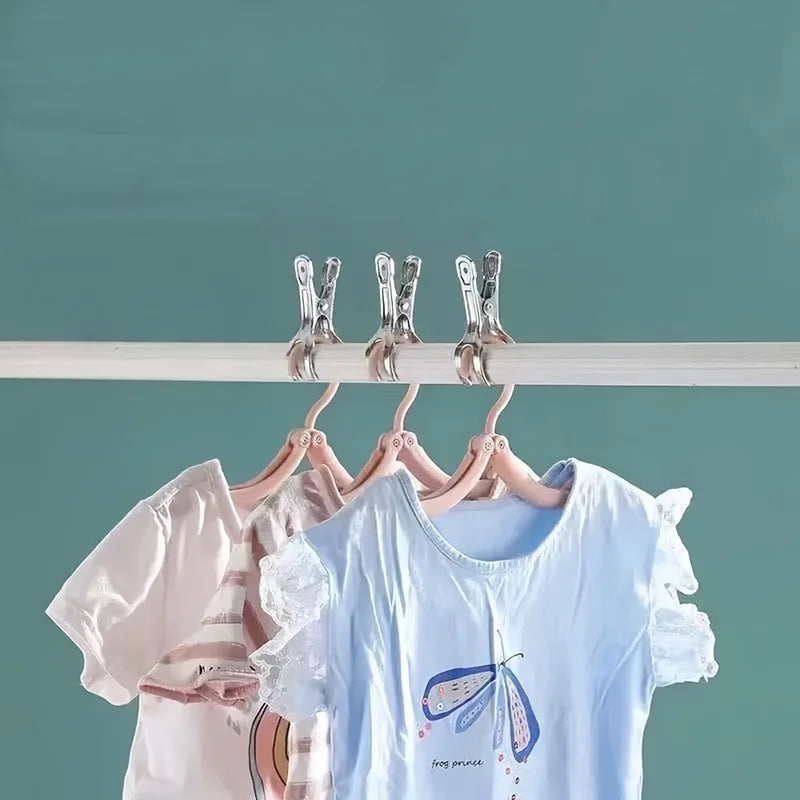 Stainless Steel Outdoor Clothes & Blanket Drying Clips - 6 Pack