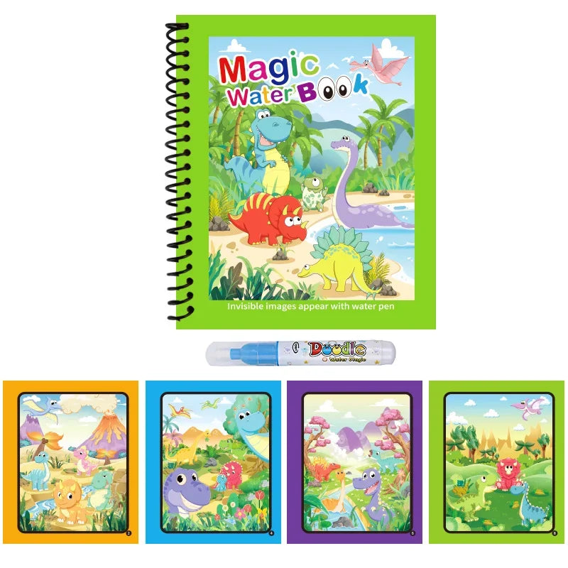 Kids Reusable Water Drawing Book with Refillable Pen - Educational Montessori Toy