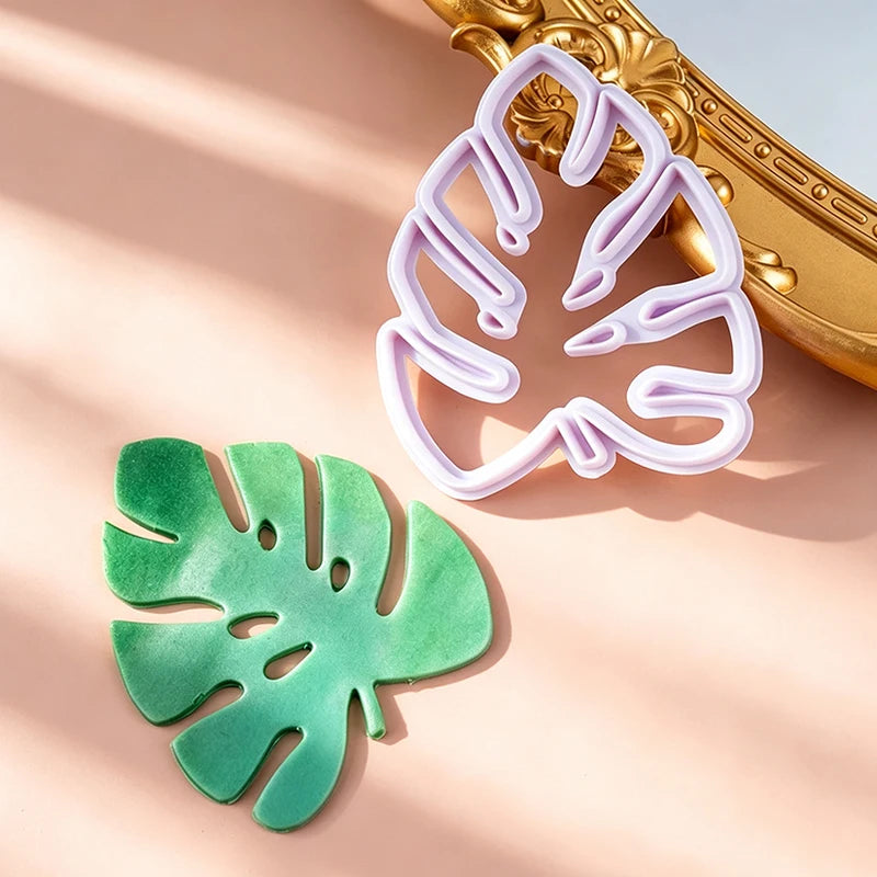 4-Piece Monstera Leaf Cake Decorating Cutter Set for Fondant & Gum Paste