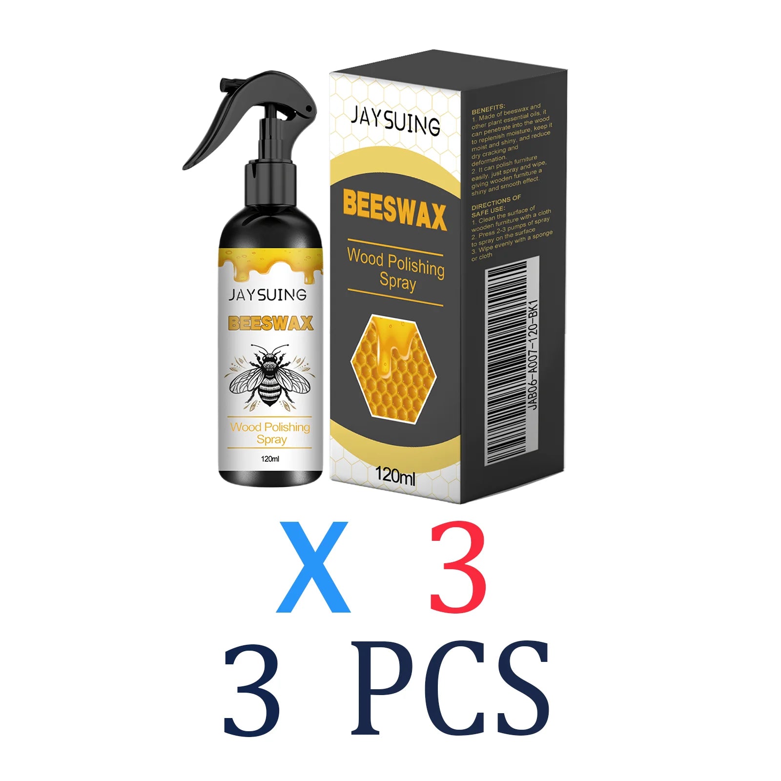 Beeswax Wood Polish Spray Furniture Scratch Repair Natural Shine Waterproof 120ml