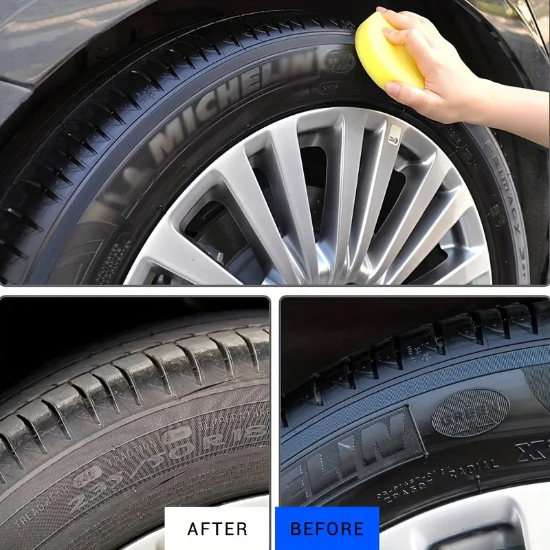 Car Tire Shine & Protection Wax - Long-Lasting Gloss & Anti-Aging Coating