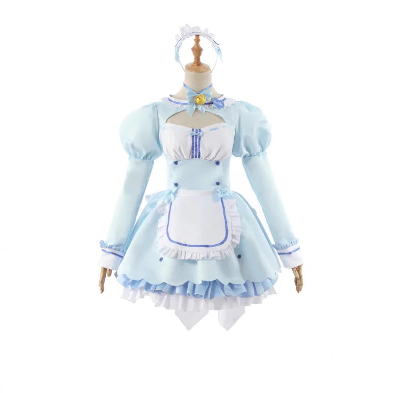 Anime Cat Girl Costume Set for Cosplay and Halloween - Pink & Blue Variants