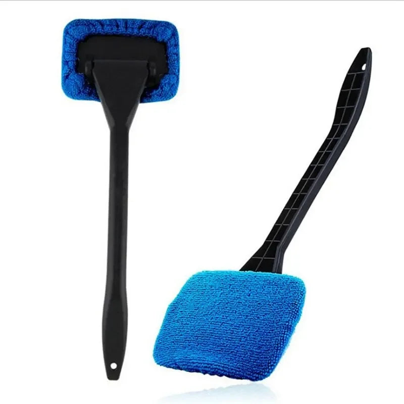 Car Windshield Wash Tool Kit with Long Handle and Rotating Brush - Interior Car Window Cleaner