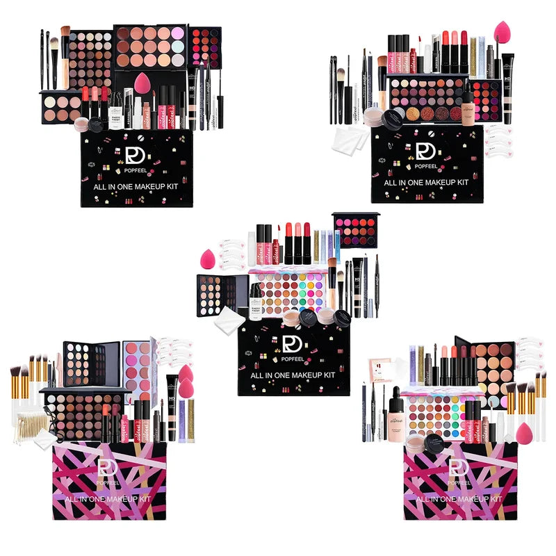 Full Makeup Kit with Eye Shadow Blush Foundation Face Powder Cosmetic Set for Women