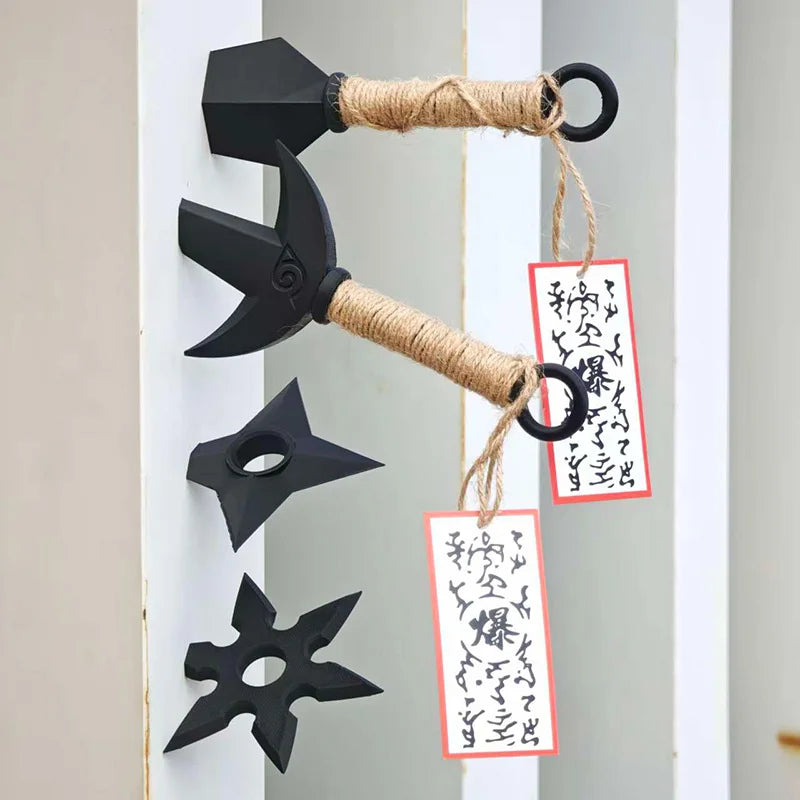 Anime Naruto 3D Printing Shuriken & Kunai Refrigerator Magnets Set - Flying Thunder God Decor