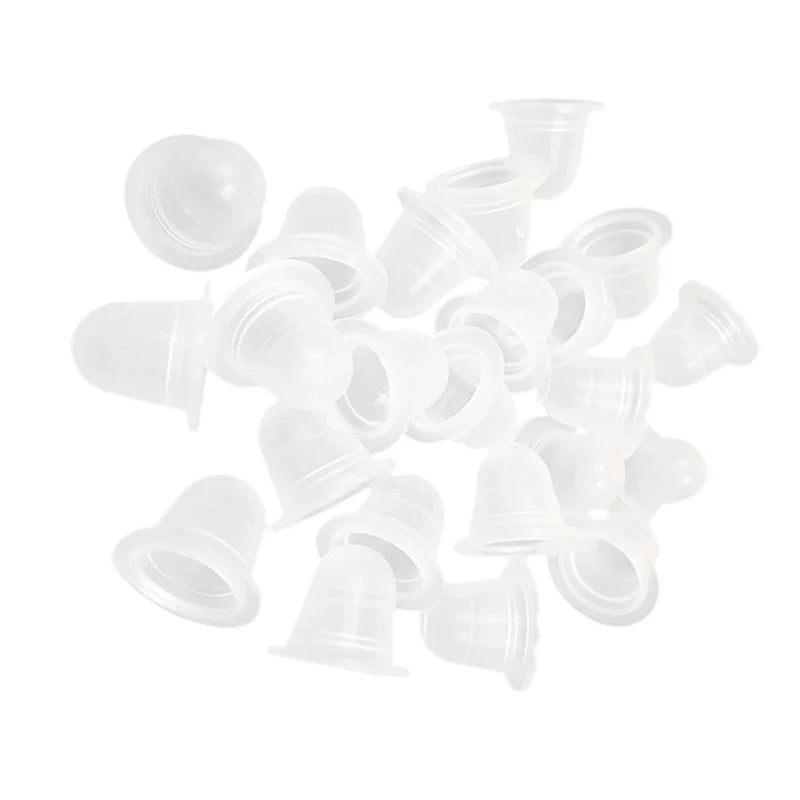 Disposable Silicone Tattoo Ink Cups - Small & Large Size, 100PCS, Multi-Color
