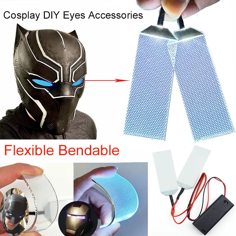 Flexible 27.5x69.5mm LED Light Eyes Kit for Halloween Mask Cosplay - Multiple Colors