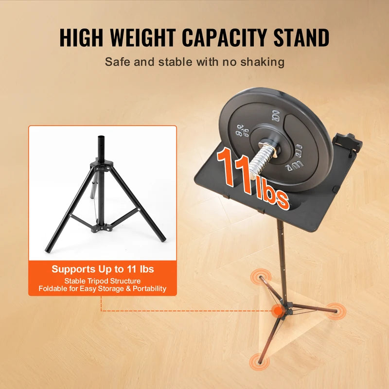 Portable Adjustable Projector Tripod Stand with Tray & Phone Holder