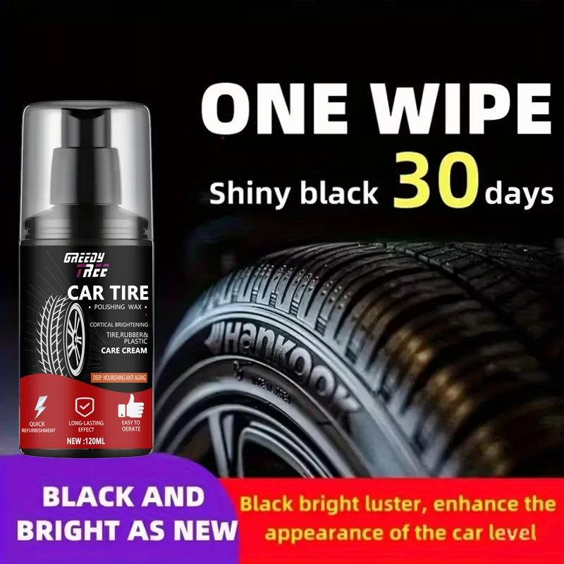 Black Tire Wax for Rubber, Plastic & Leather | Restores Shine & Prevents Cracking