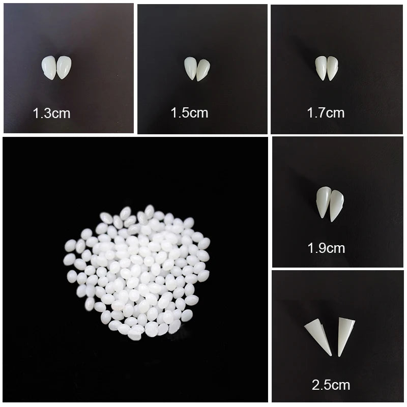 Halloween Vampire Teeth Fangs Dentures Prop for Party & Cosplay - Resin & Glue