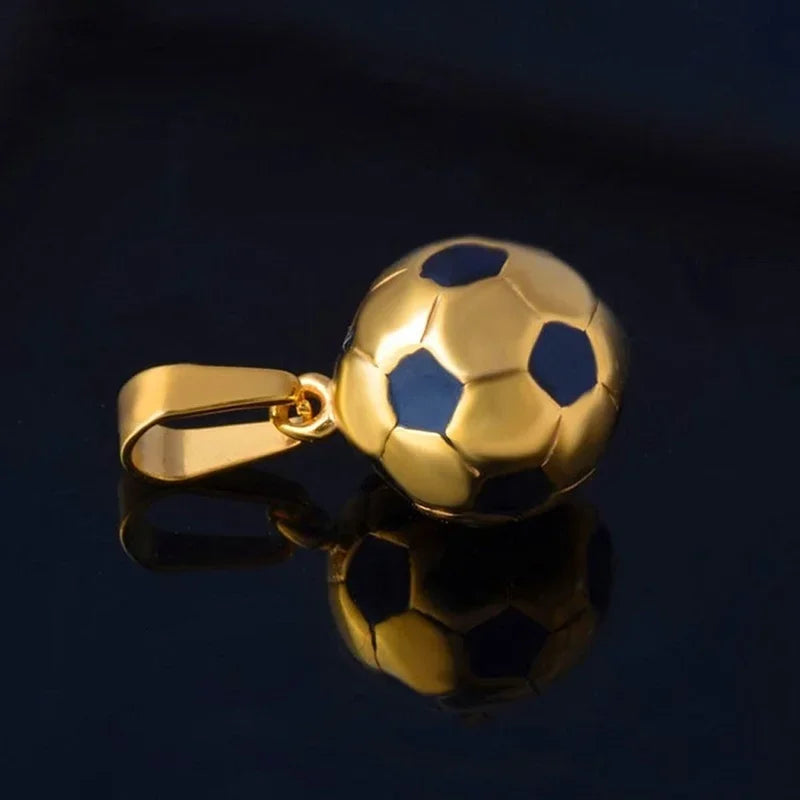 Football Necklace with Stainless Steel Chain - Boy's Gift, Men's Jewelry