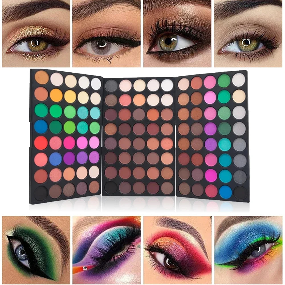 120 Color Waterproof Eyeshadow Palette - Glitter & Matte Pigmented Eye Makeup