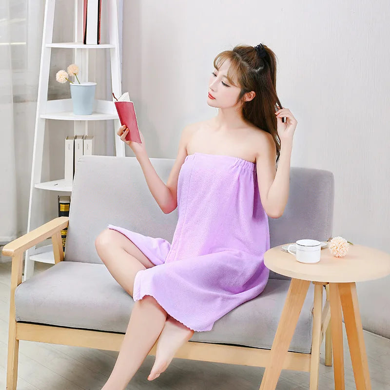 Women’s Wearable Bath Towel with Anti-Slip Design - Fast Drying & Multi-Use