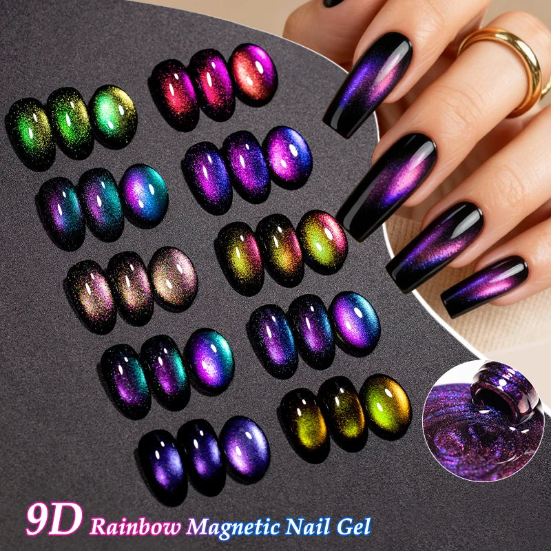 Rainbow Cat Magnetic Gel Nail Polish Chameleon Galaxy Effect UV Soak-Off Varnish