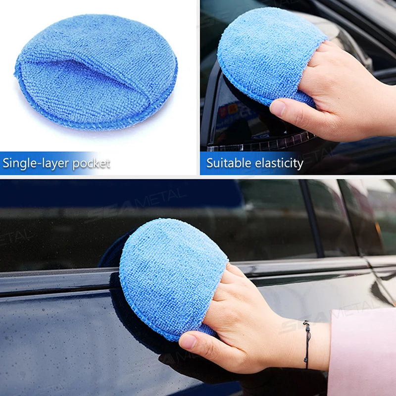 Car Waxing Polish Sponges 5 Inch Microfiber Foam Applicators Pack of 5