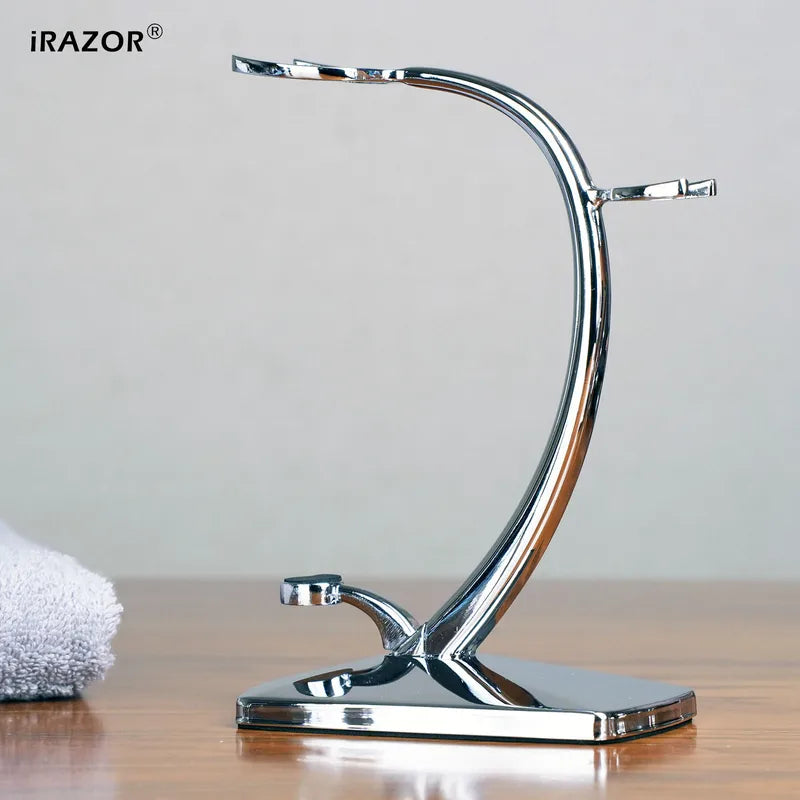 Shaving Bowl and Stand Set with Magnetic Base - Stainless Steel & Chrome