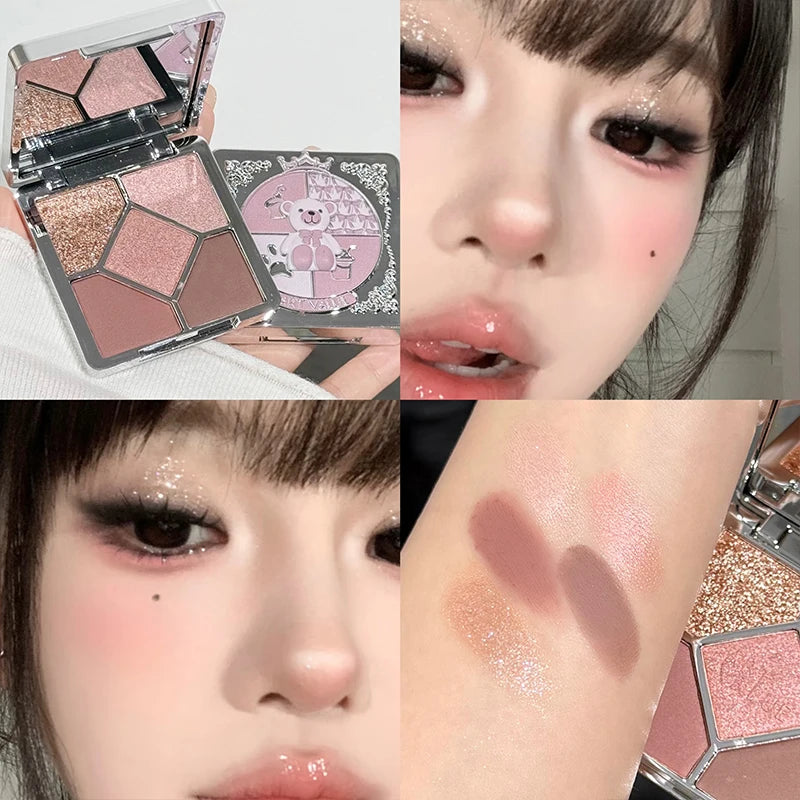 Multi-Color Eyeshadow Palette with Glitter and Matte Finishes for Women - Long Lasting Makeup