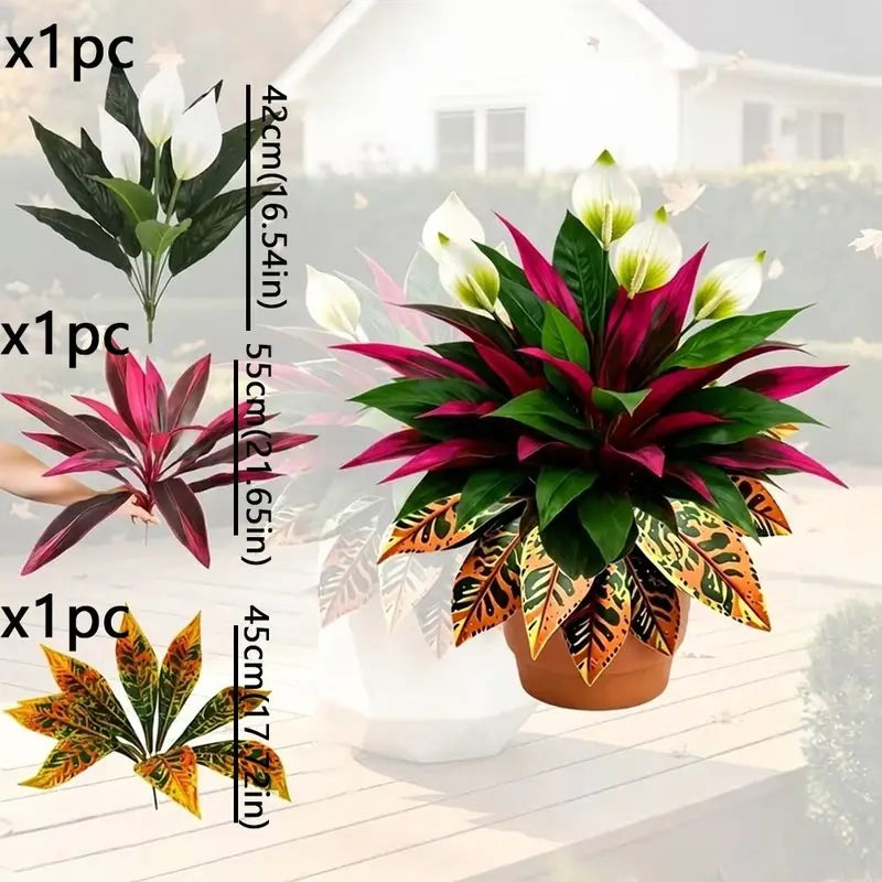 UV Resistant Artificial Dragon Blood Tree - Lifelike Fake Foliage for Indoor & Outdoor Decor
