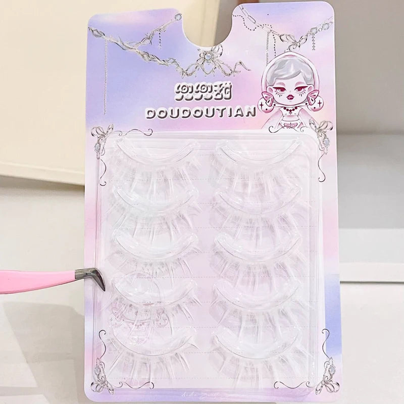 White Natural Look False Eyelashes Full Strip Wispy Reusable Makeup Lashes