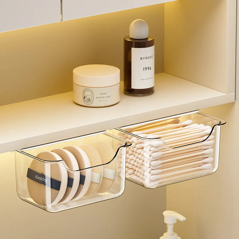 Transparent Drawer Storage Box for Bathroom Mirror Cabinet Organization - 12pcs