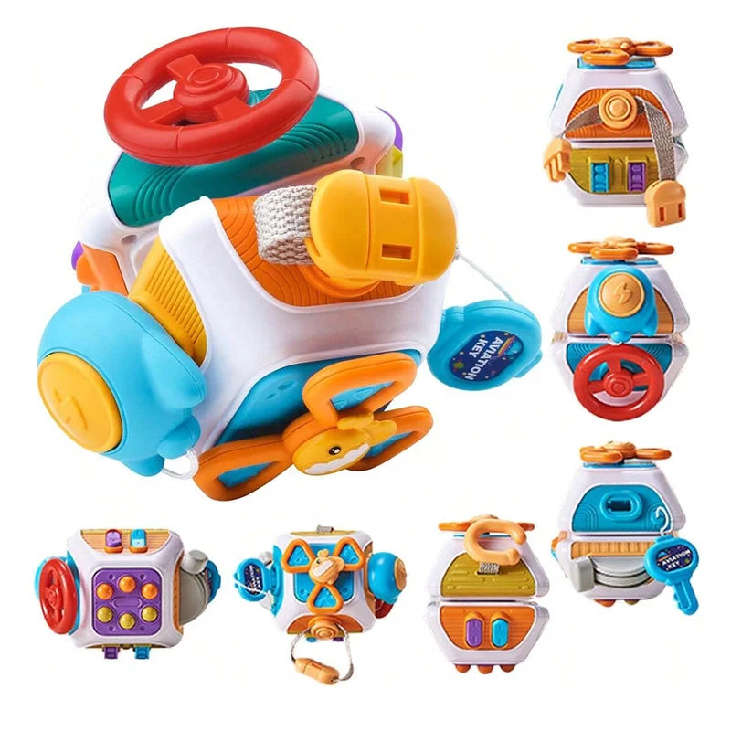 10-in-1 Montessori Baby Sensory & Educational Activity Cube for Toddler Development