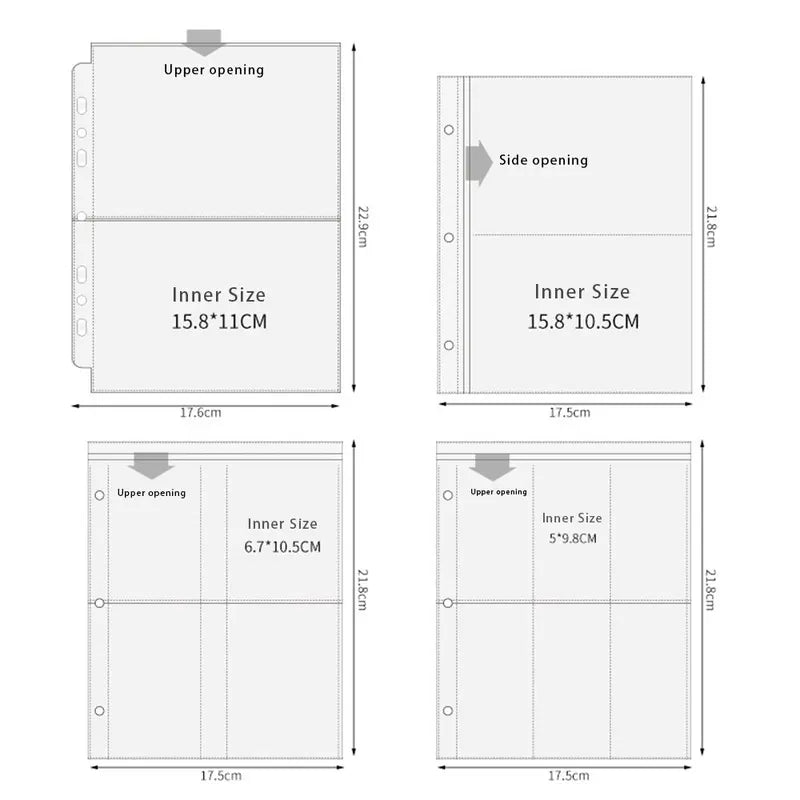 A5 Photo Album Binder with Transparent Sleeves for DIY Scrapbooking and Card Storage