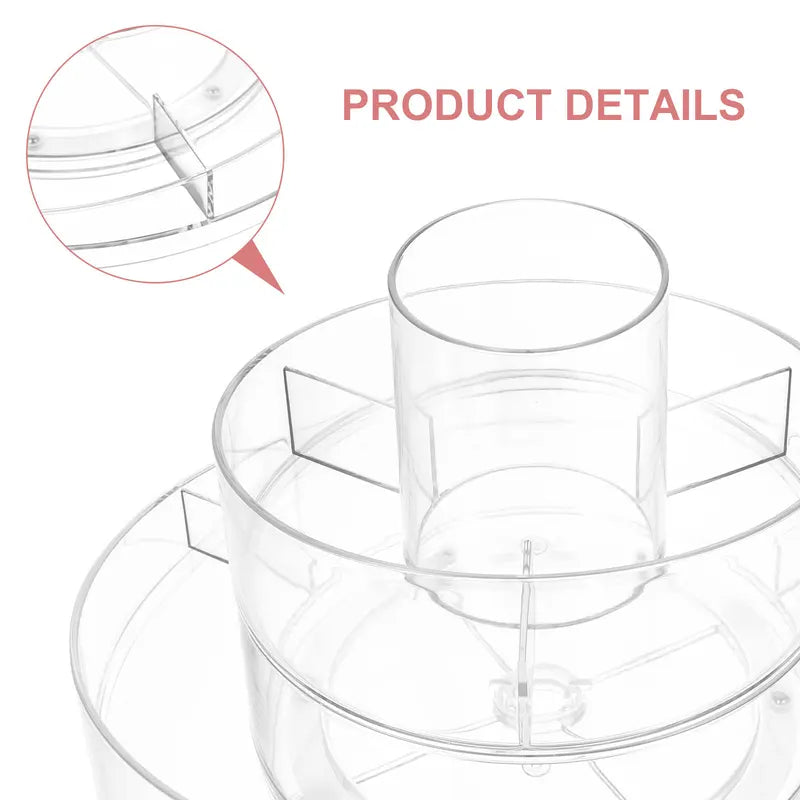 Rotatable Makeup Organizer - Multi-Layer Transparent Cosmetic Holder for Lipstick and Beauty Products