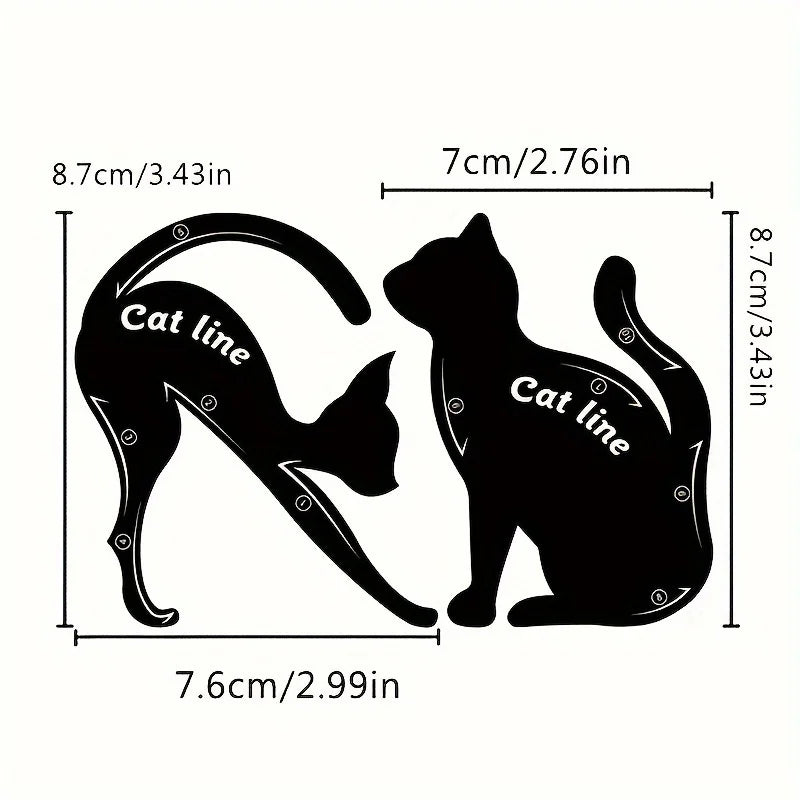 Eyeliner Stencils Set for Smoky Eyes & Winged Cat Eye Makeup - Beginner Friendly, Chemical-Free, 4 Pairs