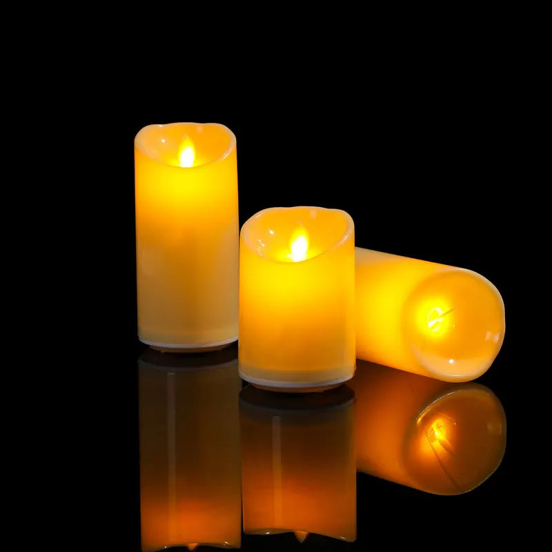 Remote Control LED Flameless Candles Set - Rechargeable Moving Wick Decor