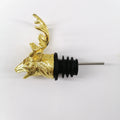 Wine Bottle Dispenser with Cork Stopper and Deer Head Decor - Olive Oil & Red Wine Pourer