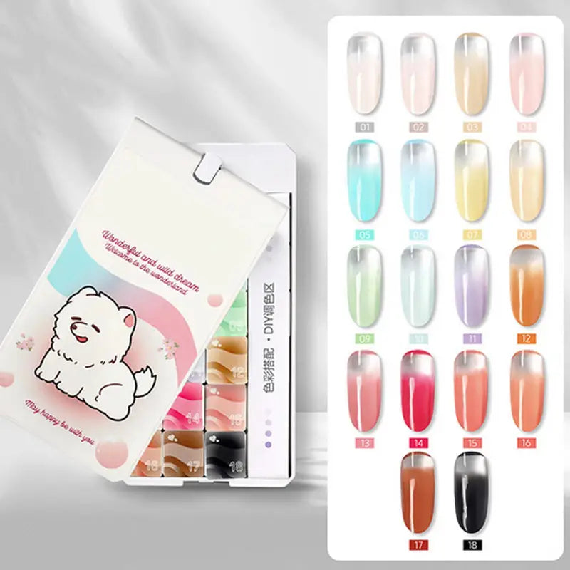 18-Color Nail Patting Gel Palette for Manicure and Nail Art
